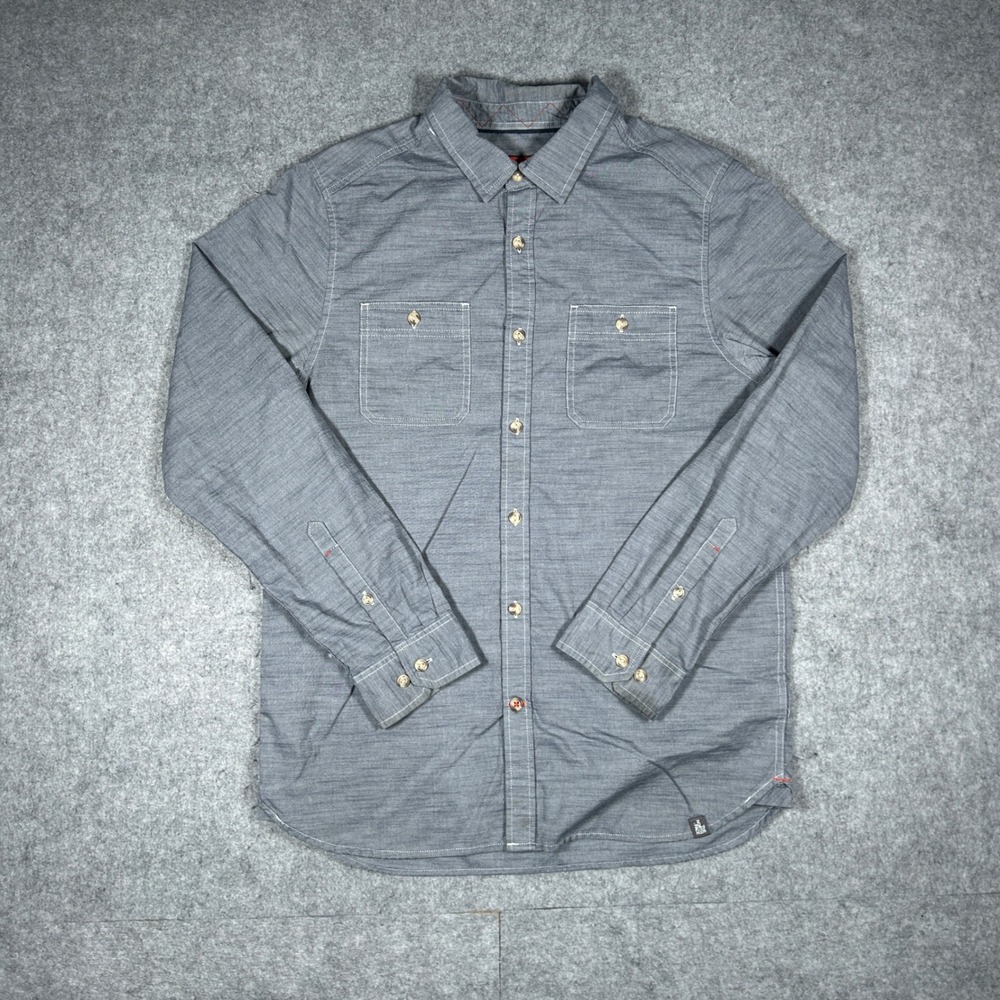 The North Face Shirt Mens Large Blue Chambray Button Up Long Sleeve Outdoors